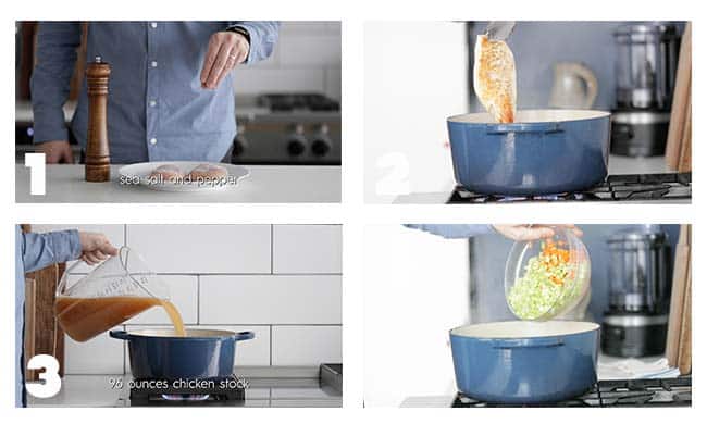 step by step procedures for making a chicken soup