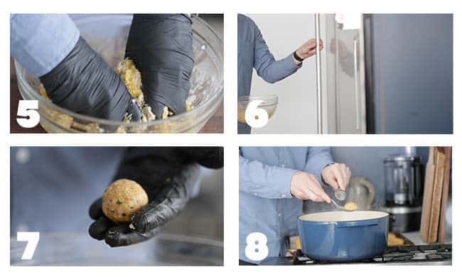 step by step procedures for making matzo balls for chicken soup