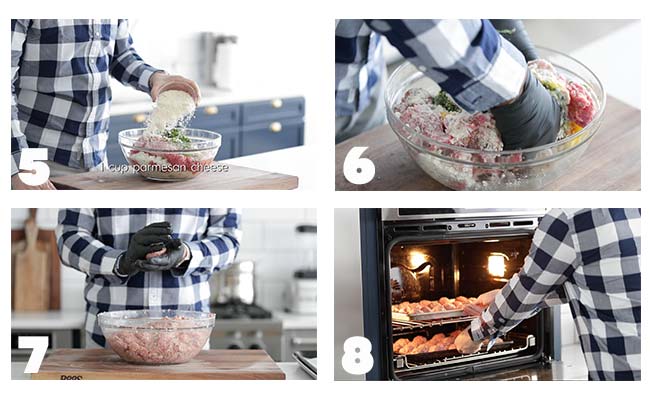 step by step procedures for baking meatballs