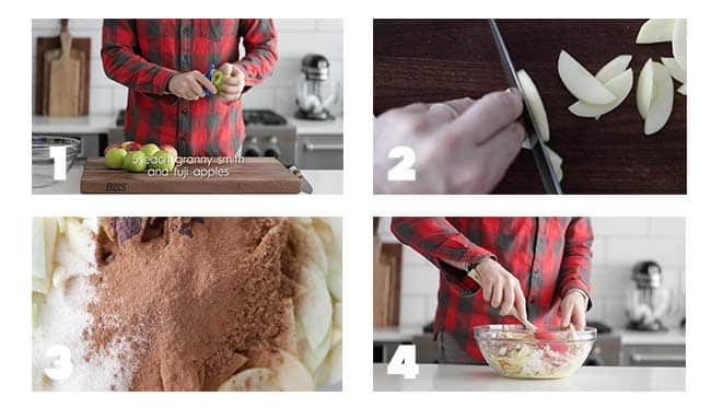 step by step process to make an apple pie filling