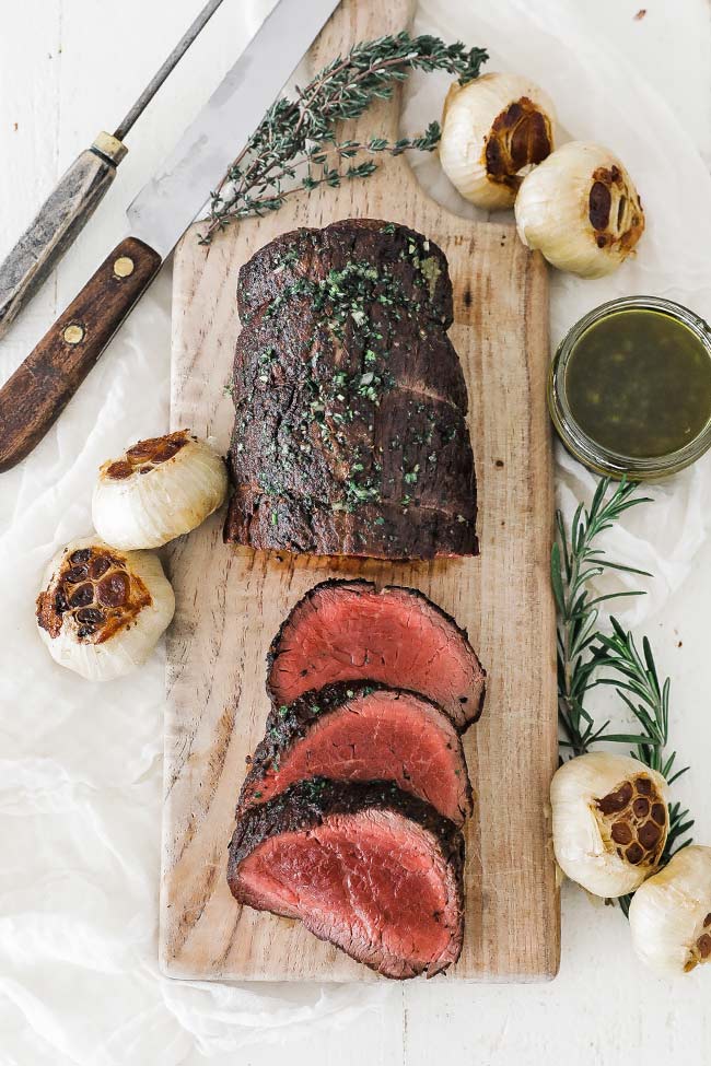 sliced beef tenderloin roast