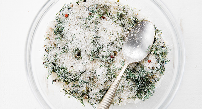 bowl of salt and herbs