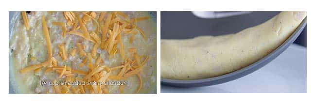 folding over an omelette with cheese