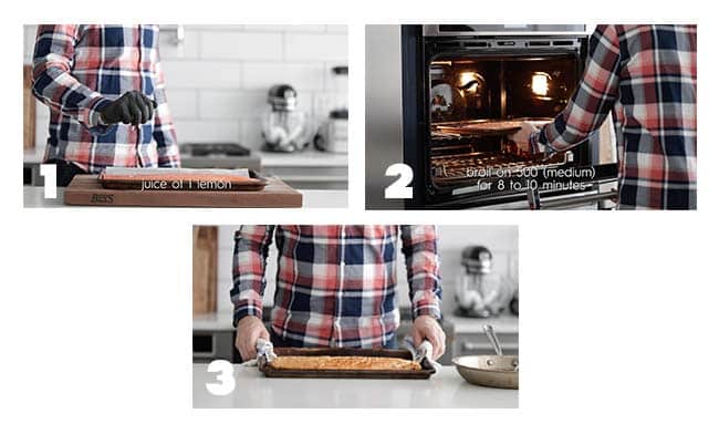step by step images on how to broil salmon