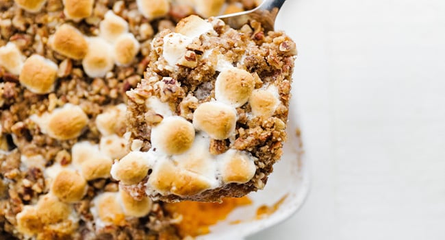 spoonful of sweet potato casserole