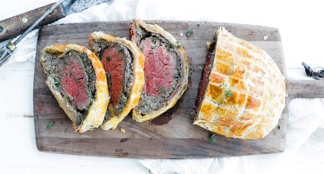 sliced beef wellington