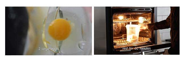 proofing the bread in the oven with the light on