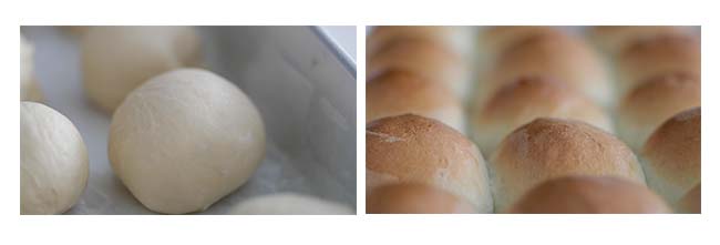 letting the dough balls rest in the pan and then cooking them