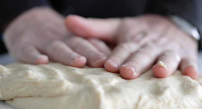 flattening dough