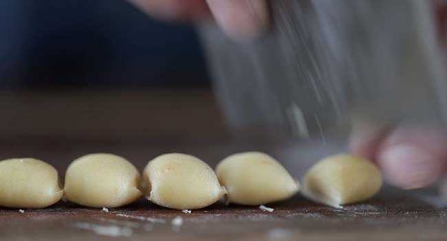 cutting struffoli dough