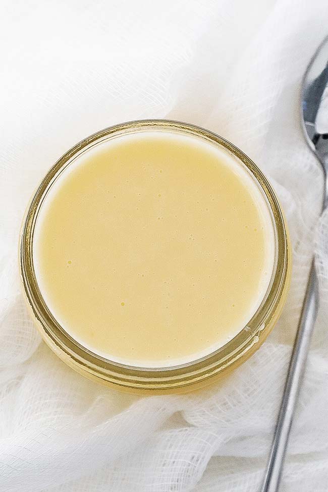 jar of white wine butter sauce