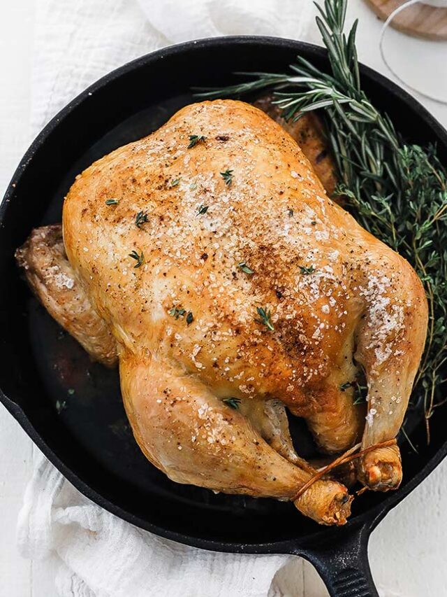 roast chicken in a cast iron skillet