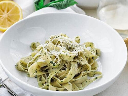 Fettuccine pesto clearance