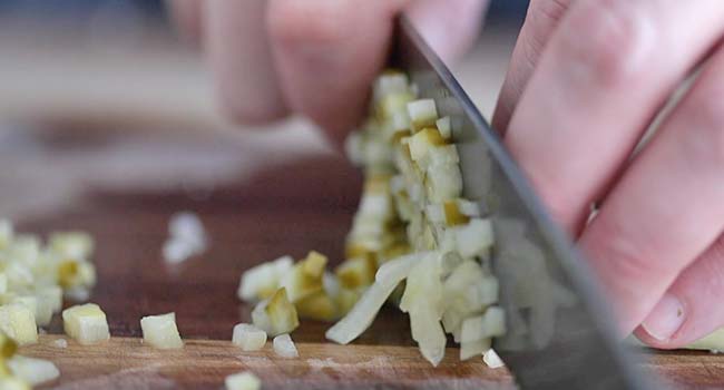 small dicing homemade dill pickles