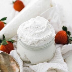 jar of homemade whipped cream