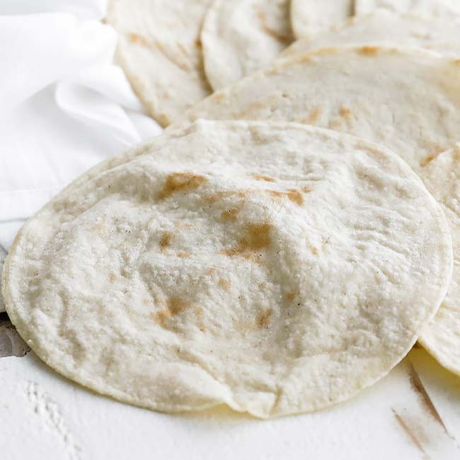 corn tortillas laid out