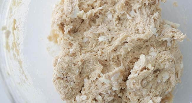 cobbler dough in a large bowl