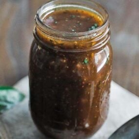 mason jar with Homemade Balsamic Vinaigrette