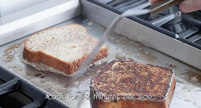 slices of french toast on a griddle