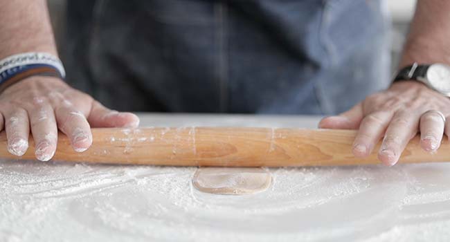 rolling out cannoli shells