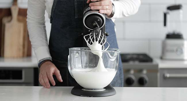 making whipped meringue in a stand mixer