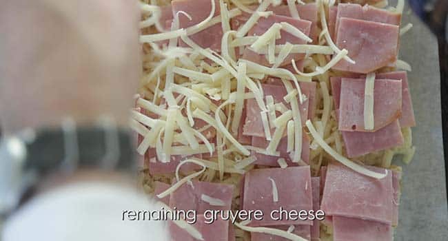 adding thick cup bacon to ham and cheese