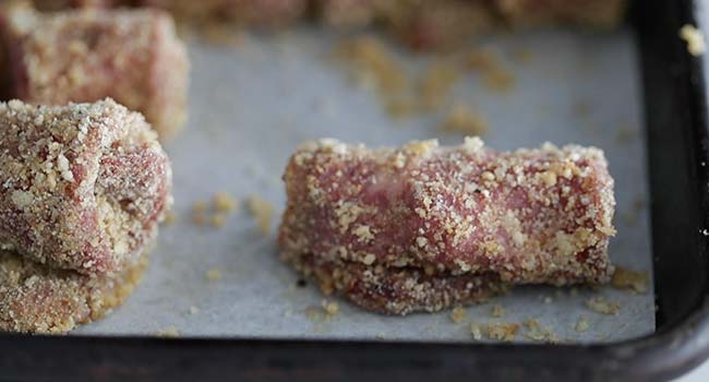 rolled up breaded steak