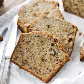 slices of fresh baked banana bread