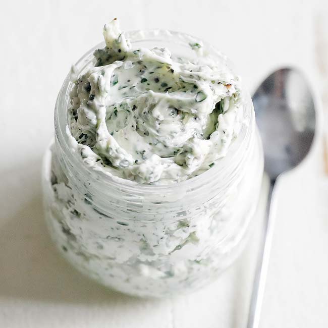 jar of herb compound butter