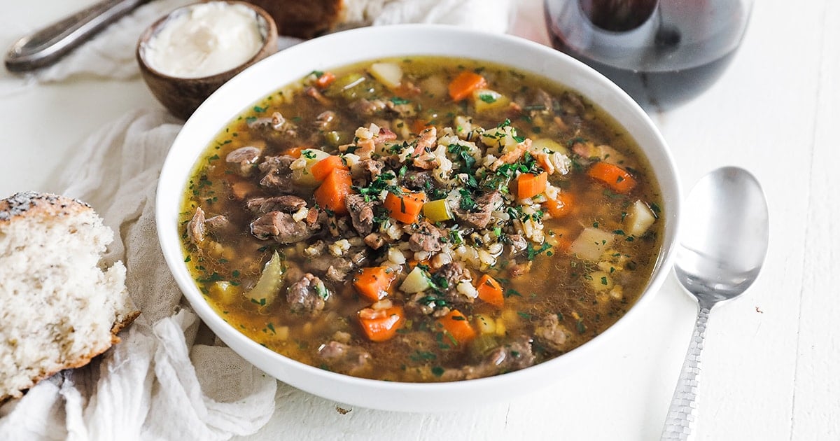 Traditional Beef and Barley Soup Recipe Chef Billy Parisi