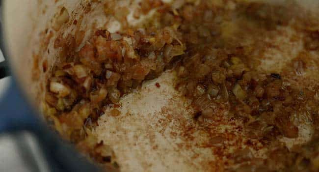 caramelized onions in a large pot