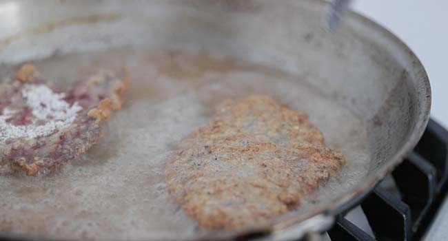 pan frying chicken fried steak