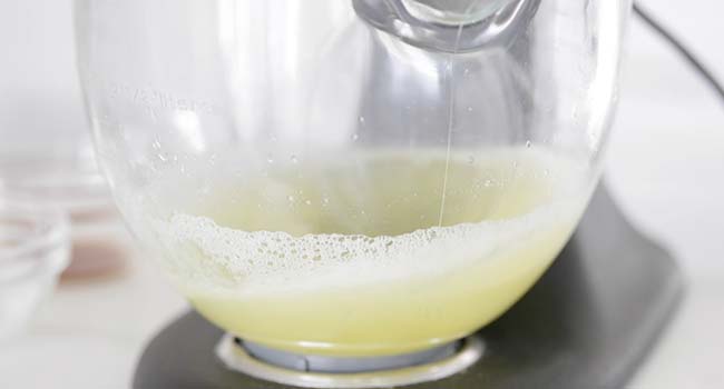 mixing egg whites in a stand mixer