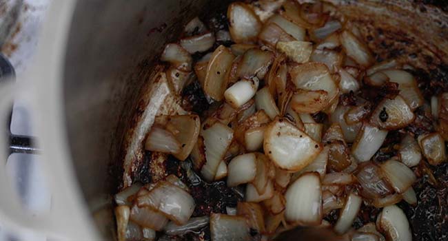 caramelized onions in a large pot