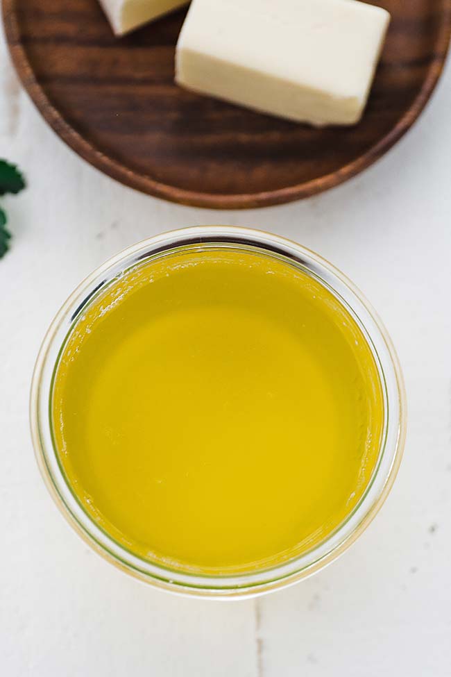 clear butter in a jar