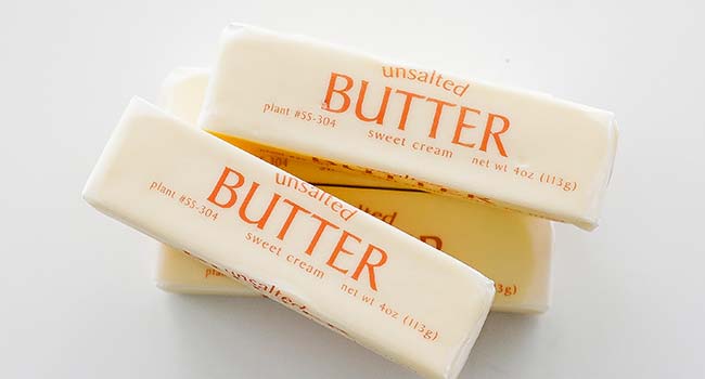 sticks of packaged unsalted butter