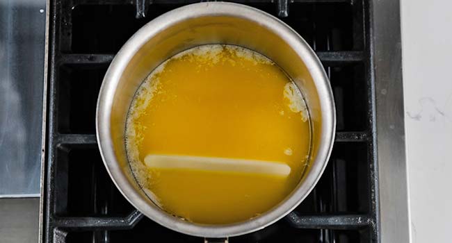 melting butter in a pot