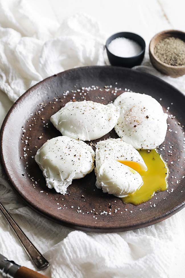 a sliced poached egg