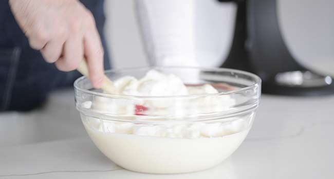 folding whipped egg whites in with batter