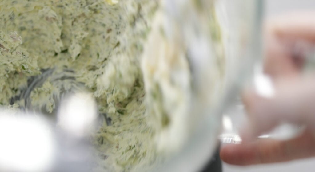 whipping herb butter for scallops
