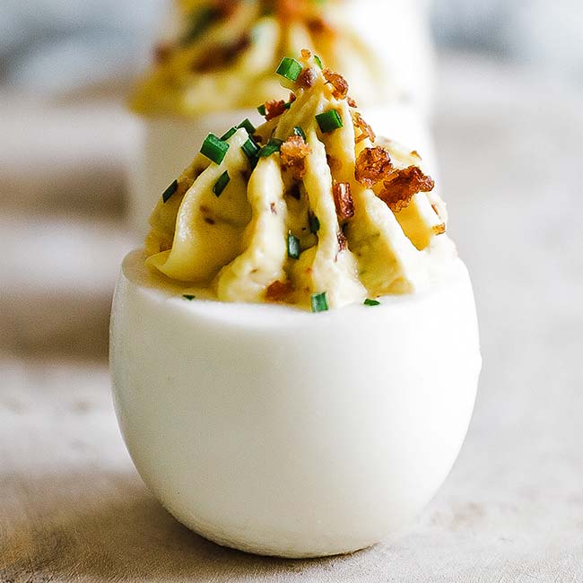 The Best Deviled Eggs Recipe with Bacon - Chef Billy Parisi