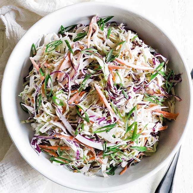 bowl of creamy coleslaw