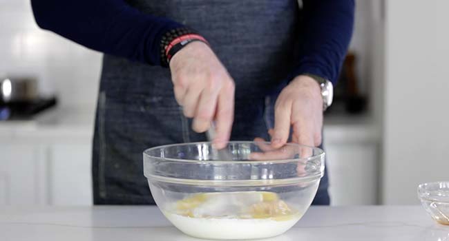 whisking together dry ingredients