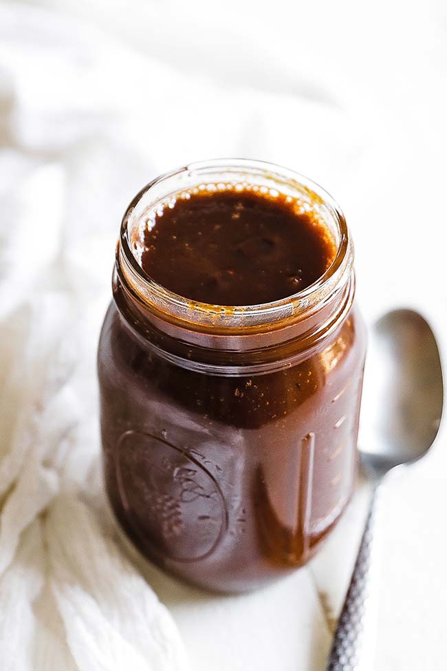 jar of homemade sweet BBQ sauce