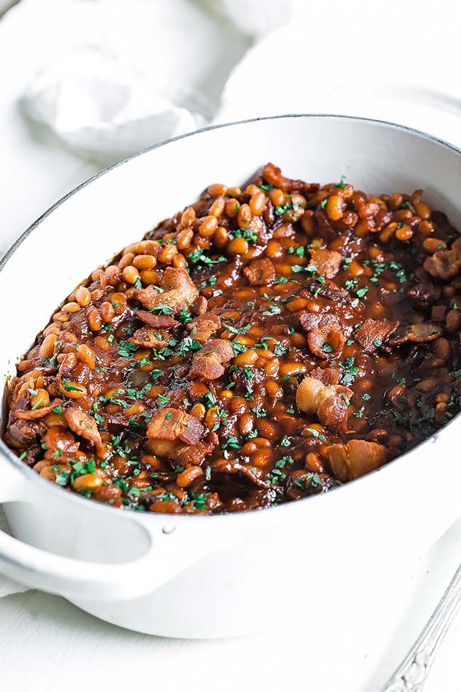 southern baked beans with bacon and molasses