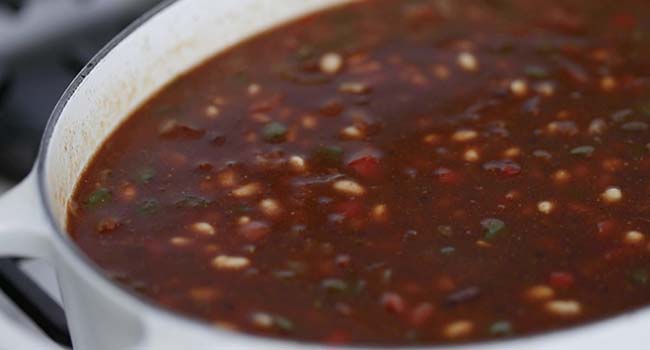 baked beans in a pot