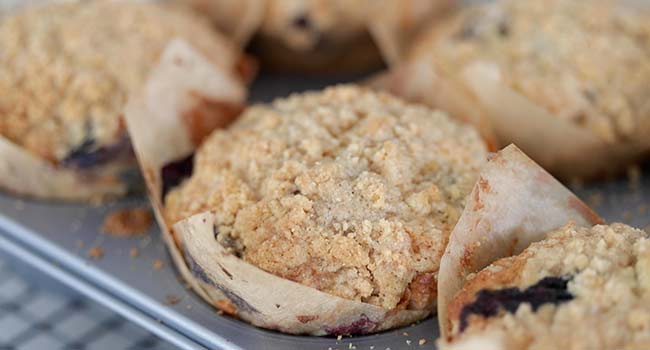 baked blueberry muffins