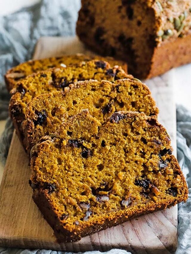 slices of homemade pumpkin bread
