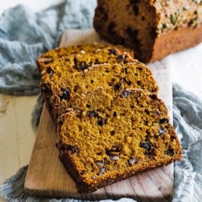 slices of homemade pumpkin bread