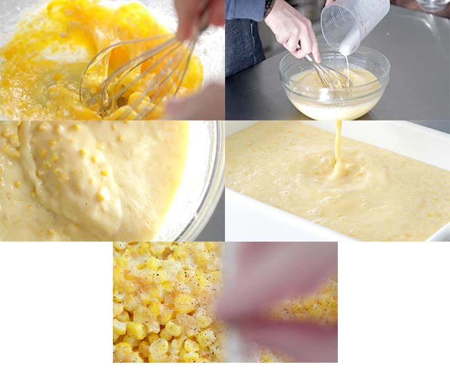 step by step processes for making a corn pudding